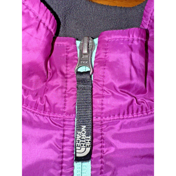 The North Face Full Zip Fleece Explorer Jacket Girls L 14/16 Purple Black READ - Picture 14 of 15